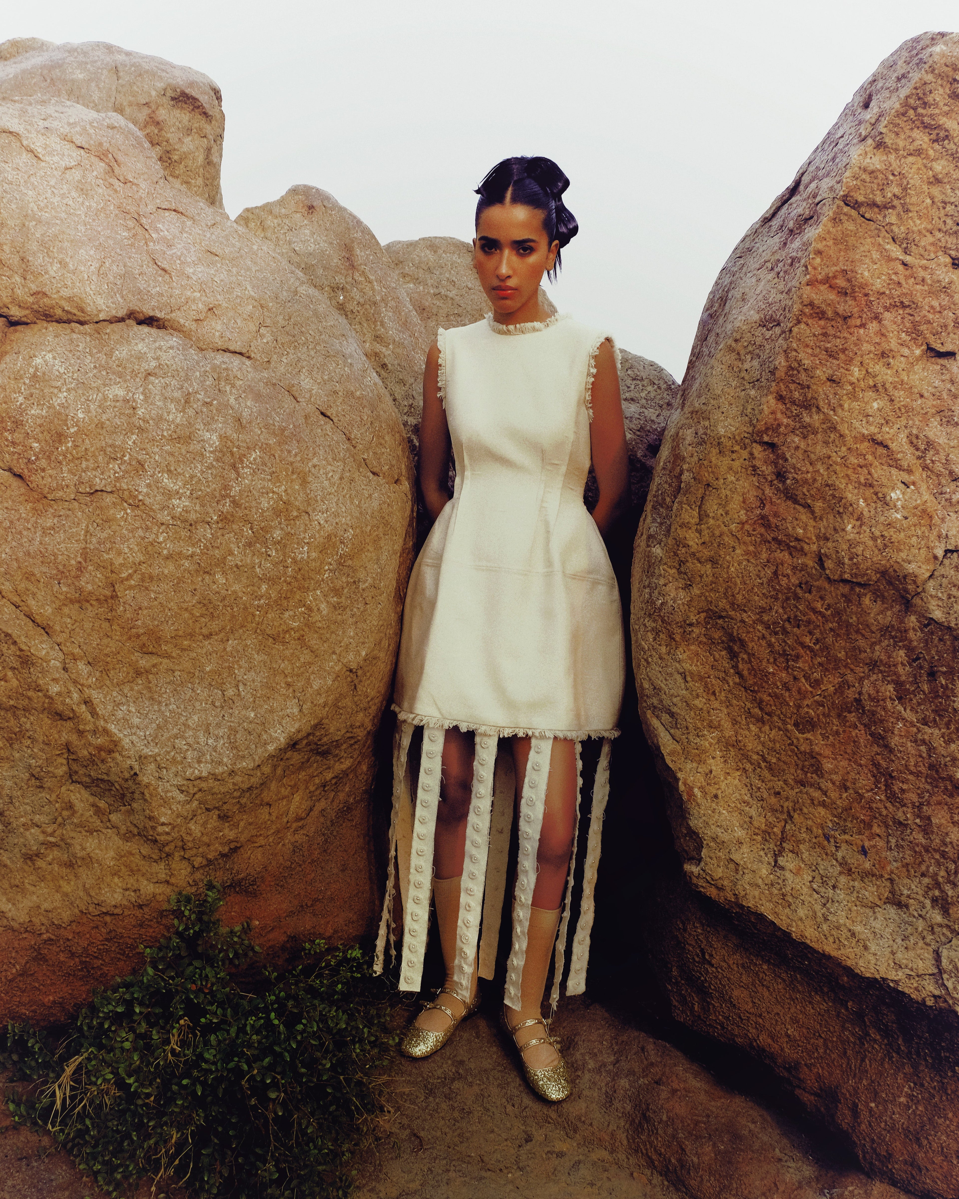 Ivory Fringe Banner Dress