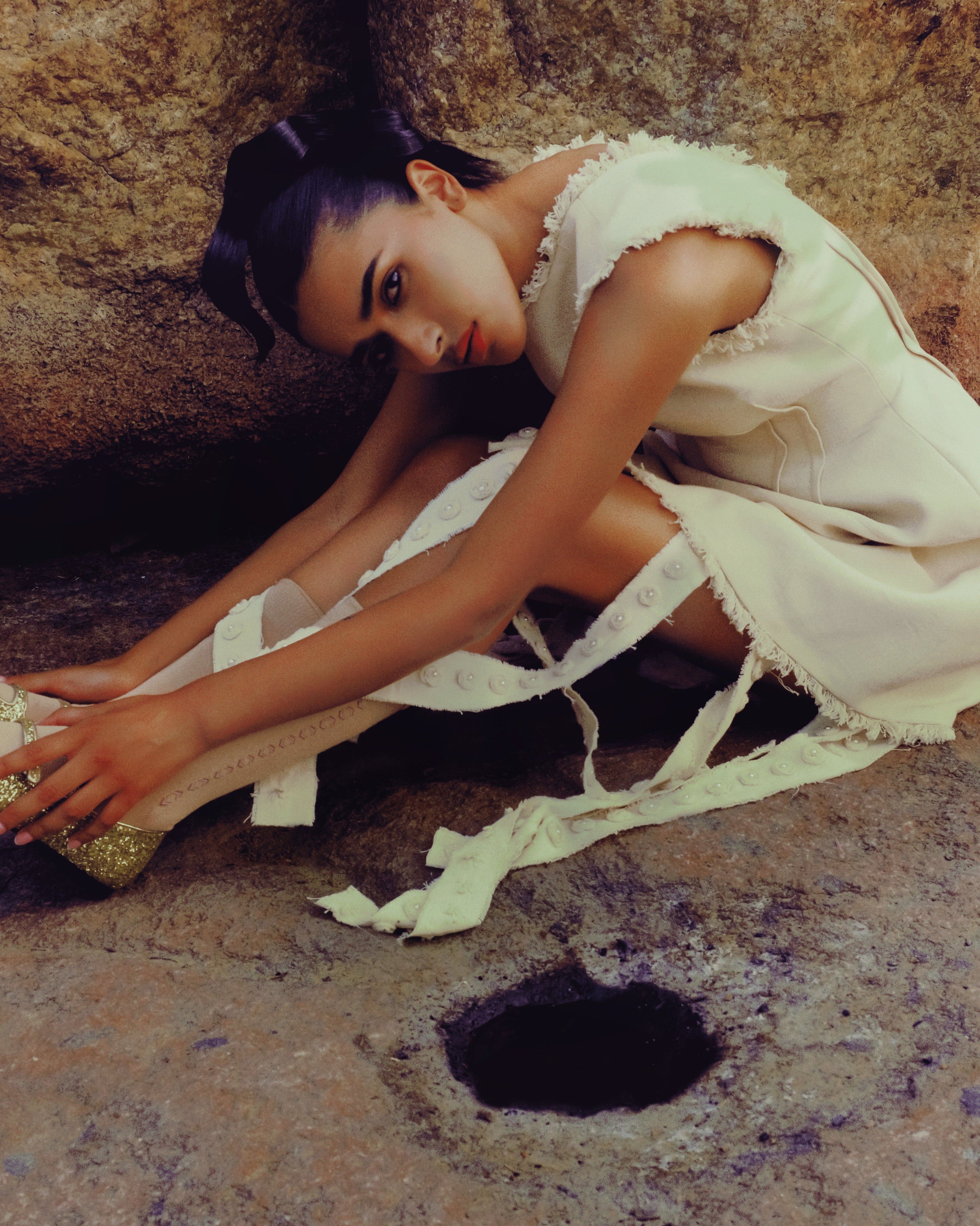 Ivory Fringe Banner Dress